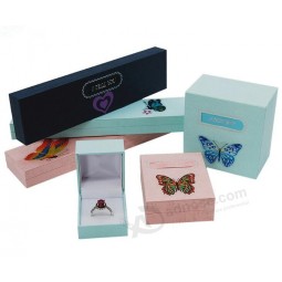  Wholesale custom Fashion Jewelrry Paper Boxes with Butterfly Stickers