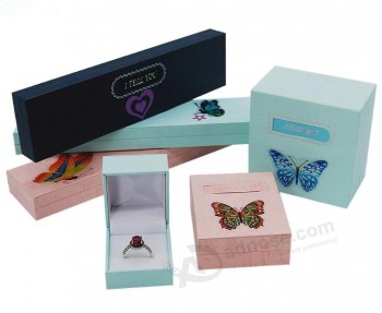  Wholesale custom Fashion Jewelrry Paper Boxes with Butterfly Stickers