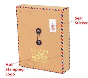 도매 주문 고품질 인쇄 kraft 종이 우편 봉투 상자