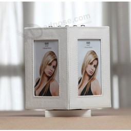 Wholesale custom high-end New Rotating Leather Desk Picture Frame