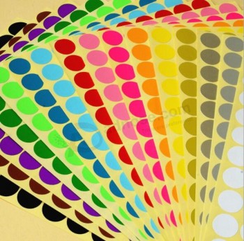 Piccoli Annuncioesivi colorati rotondi di carta da StamPApà (St-005) Per abitudine con il tuo logo