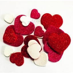 Gilitter Gold Powder Red Peach Heart EVA Stickers for custom with your logo