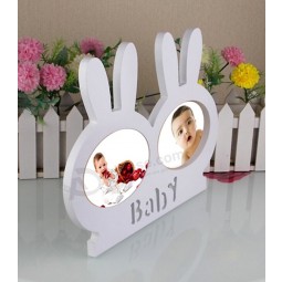 Wholesale custom high-end Matt White Painting Ribbon Shape Baby Photo Frame