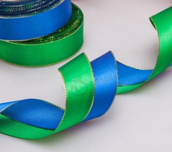 Wholesale custom cheap 2.5cm Wide Gilt-Edged Gift Packaging Ribbon