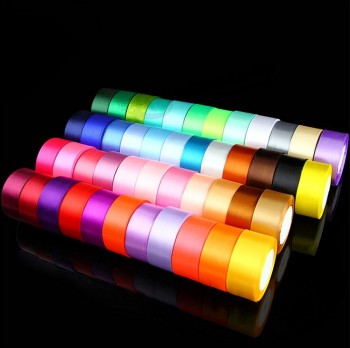 Wholesale custom cheap Colorful Packing Polyester Satin Ribbon