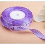 批发定制便宜 1.5 厘米宽紫罗兰色印花标志织带