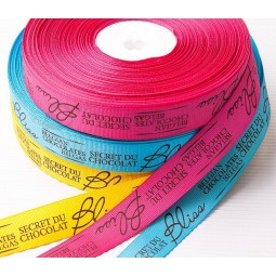Wholesale custom cheap Printed Polyester Satin Ribbon for Chocolate Box
