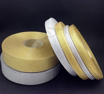 Wholesale custom cheap Golden Silver Gift Packaging Ribbon
