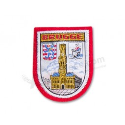 free sample for woven patch custom design felt washable stick-on woven badges for bags