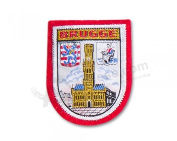 free sample for woven patch custom design felt washable stick-on woven badges for bags