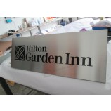 Hotel Room Office Building Wall Etched Cast Engraved Directional Warning Safety Metal Steel Aluminum Satin Brushed Plaques