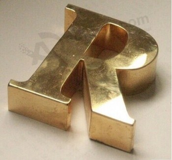 Fabricated Empty Gold Plating Channel Letter Signs