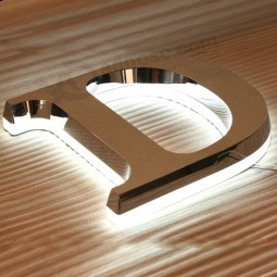 металлическая табличка с логотипом из нержавеющей стали и светодиодное освещение