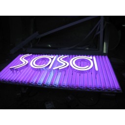 Store Advertising LED Lamp Panel Stainless Steel Resin Letters Sign