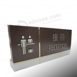 Indoor Custom Steel Metal Painting Hotel Reception Sign Stand with high quality