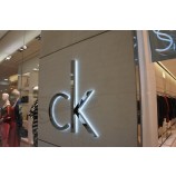 business Advertising Reverse Mirror Polished Stainless Steel LED Illuminated Channel Letters