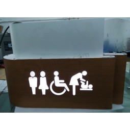 Segno della guida di directory illuminato ACriLico del lavabo del WC della toilette della toilette