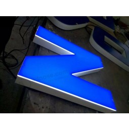 Spray Paint Stainless 3D Sign Steel Wooden Color Fashion LED Backlit Channel Letter Sign