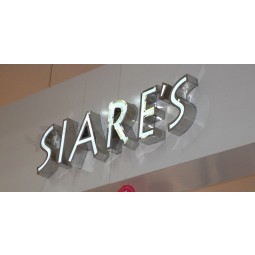 Face-Lit Stainless Steel LED Channel Letters for Shop Signage