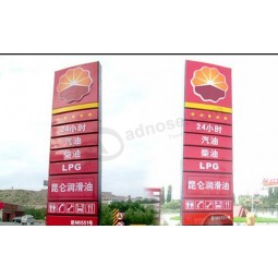 High Quality Aluminum Waterproof Gas Station Pylon with your logo