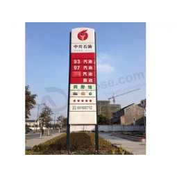 Outdoor Customized Advertising LED Pylon Sign Boxes for Gas Station