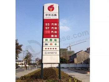 Outdoor Customized Advertising LED Pylon Sign Boxes for Gas Station