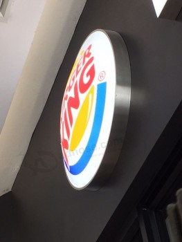 Burger king riStorante illuminato a parete con bLiSter ACriLico Lightbox