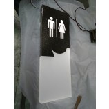 Self-Adhesive Acrylic Toilet Door Signs/Washing Room Door Plates with LED Light