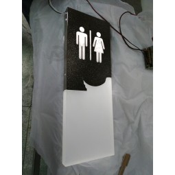 Self-Adhesive Acrylic Toilet Door Signs/Washing Room Door Plates with LED Light