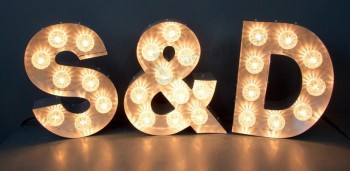 Metal Painted Shell Housings LED Light Bulb Letters Sign