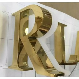 Gold Letter Titanium Illuminated Sign 3D Letter Logo Sign LED Light Letter