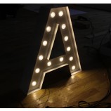 Wholesale custom high-end Vintage Metal Sign Letters Bulb Letters for Wedding