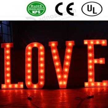 Wholesale custom high-end High Quality LED Front Lit Iron Bulb Letter Sign
