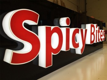 Illuminated 3D Letters Sign for Fast Food Shop
