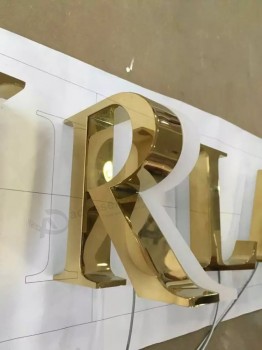 金属铝不锈钢黄铜钛制造照明3D尺寸字母标志