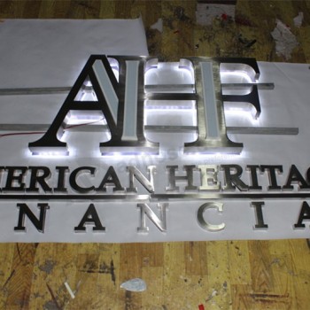 LED Reverse Channel Letters with Stainless Steel
