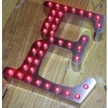 Wholesale custom Advertising 3D LED Point Light Exposed Steel Channel Letter Signs