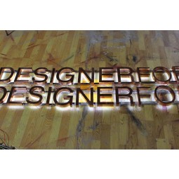 Halo Illuminated Copper Channel Letter Reverse Light Sign