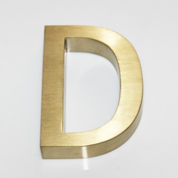 Gold Sign with Horizontal Grain for Office