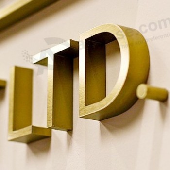Brushed Golden Sign for Reception Wall
