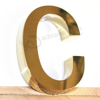 Fabricated Mirror Golden Finish Titanium Letters Sign