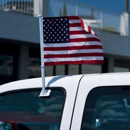 Bandera personalizada 2017 banderas americanas más vendidas de la ventana de coche con el polo