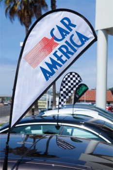 En gros publicité personnalisée voiture drapeau voiture fenêtre larme drapeaux usine