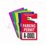 Marca de encargo barata de la fábrica de las etiquetas para colgar del permiso de aparcamiento del coche