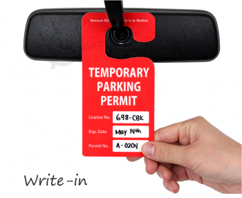 書き換え可能なパーキング許可タグは車のミラータグを使用します