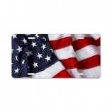 Custom high-end American flag durable plastic license plates for sale