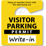 Tag auto riscrivibili in bianco etichette di parcheggio in plastica personalizzate