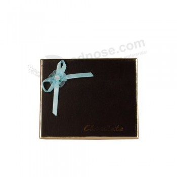 синяя подарочная коробка с атласной лентой (CBB-2124) для вашего логотипа
