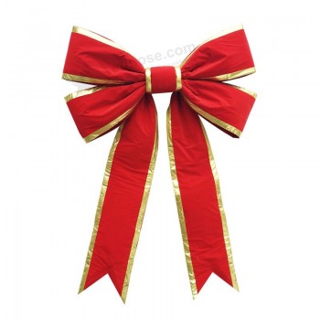 Gaint velours rouge haut de Noël arc 3d (Cbb-1101) Pour avec votre logo