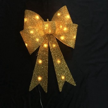 巨大な金色のキラキラ輝きが、クリスマスツリーの弓を導い (Cbb-1118) あなたのロゴで